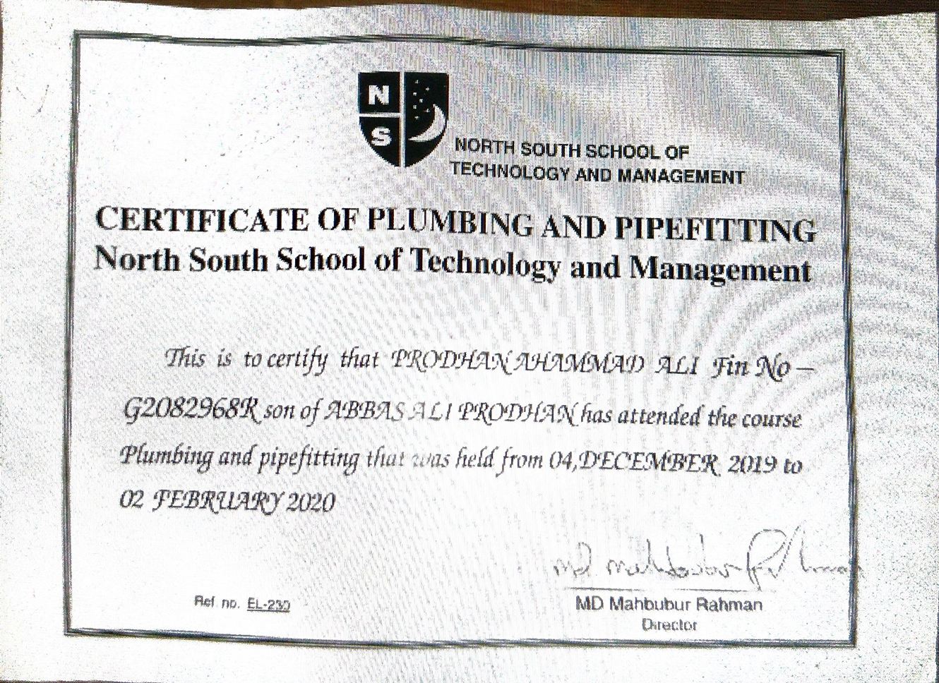 Certificate